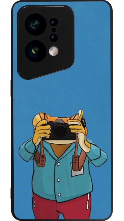 OPPO Find X5 Case Hülle - Silikon schwarz Frog with camera DTMF