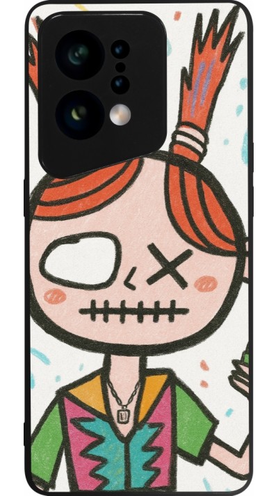 Coque OPPO Find X5 - Silicone rigide noir Little Girl Sketch