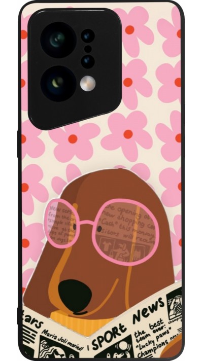 OPPO Find X5 Case Hülle - Silikon schwarz Dog with newspaper Spring 2026