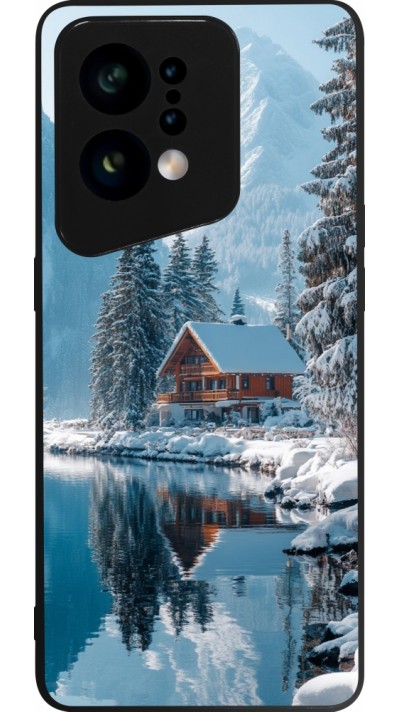 OPPO Find X5 Case Hülle - Silikon schwarz Winter 25 Winter house forest day