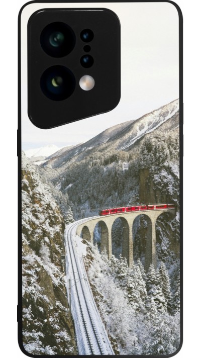 OPPO Find X5 Case Hülle - Silikon schwarz Winter 25 Winter polar express