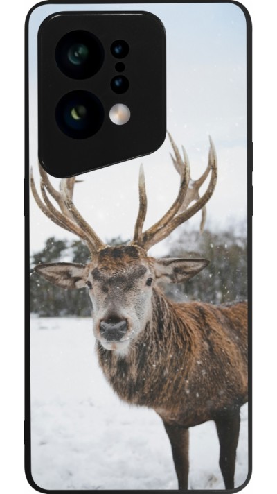 OPPO Find X5 Case Hülle - Silikon schwarz Winter 25 Winter reindeer