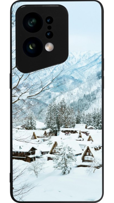 OPPO Find X5 Case Hülle - Silikon schwarz Winter 25 Winter snowy landscape