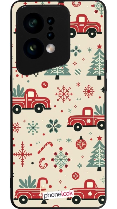 OPPO Find X5 Case Hülle - Silikon schwarz Weihnachten 2024 Lkw Tanne