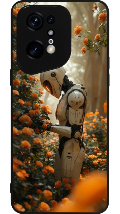 Coque OPPO Find X5 Pro - Silicone rigide noir Astronaut flowers 2025
