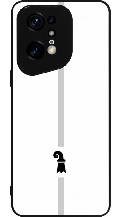 Coque OPPO Find X5 Pro - Silicone rigide noir Canton BS blanc