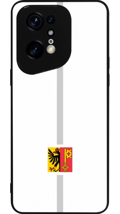 Coque OPPO Find X5 Pro - Silicone rigide noir Canton GE blanc