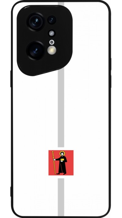 Coque OPPO Find X5 Pro - Silicone rigide noir Canton GL blanc