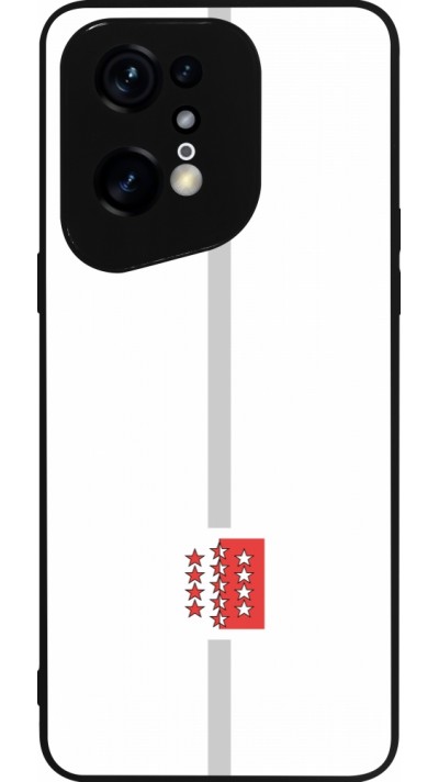 Coque OPPO Find X5 Pro - Silicone rigide noir Canton VS blanc