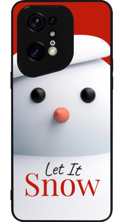 OPPO Find X5 Pro Case Hülle - Silikon schwarz Christmas 25 Xmas Snowman