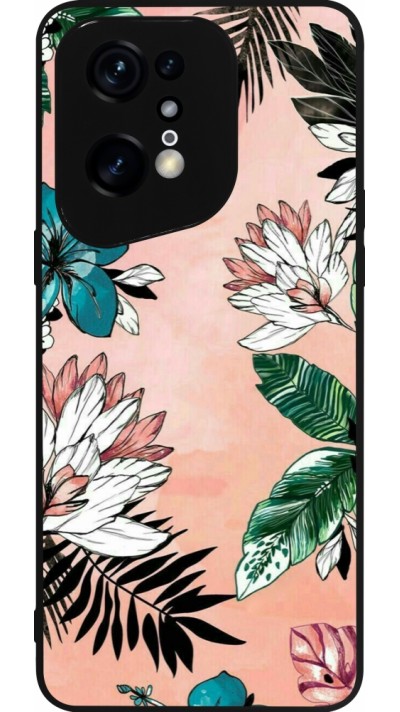 Coque OPPO Find X5 Pro - Silicone rigide noir Flowers Artprint