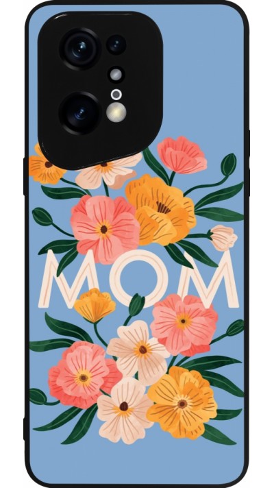 Coque OPPO Find X5 Pro - Silicone rigide noir Mom 2026 Flowers