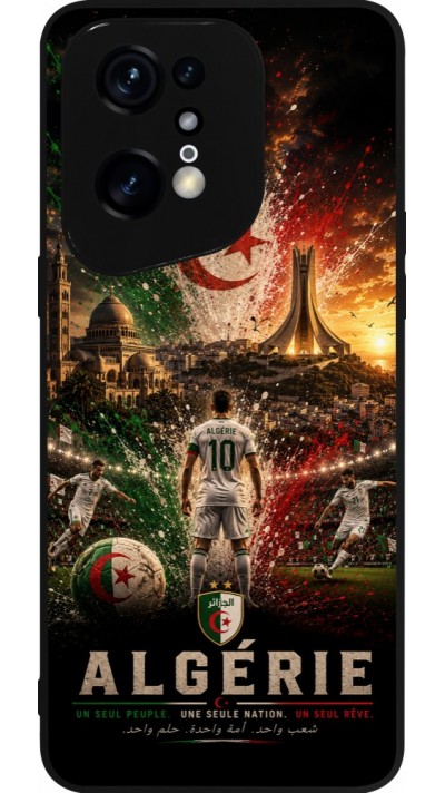 Coque OPPO Find X5 Pro - Silicone rigide noir Football Algérie splash 2026