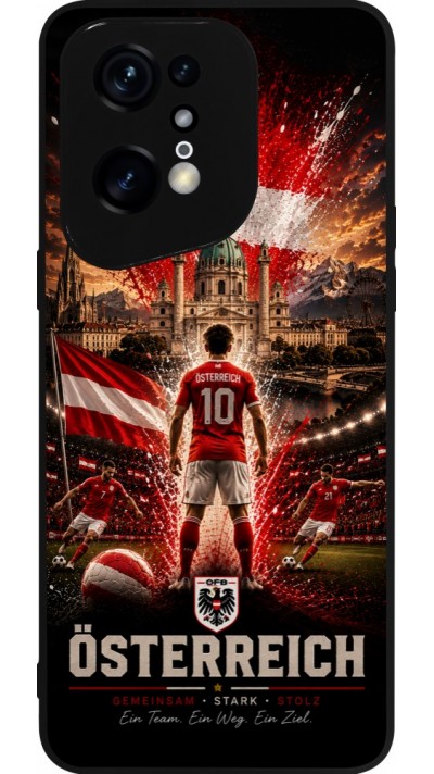 Coque OPPO Find X5 Pro - Silicone rigide noir Football Autriche splash 2026