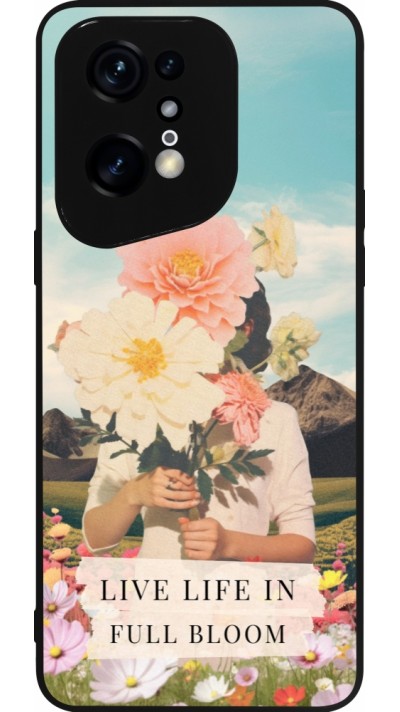 Coque OPPO Find X5 Pro - Silicone rigide noir Live life in full moon Spring 2026