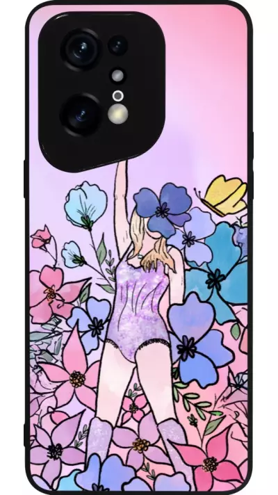 Coque OPPO Find X5 Pro - Silicone rigide noir Taylor Swift Sketch - Pink