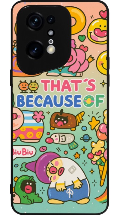 Coque OPPO Find X5 Pro - Silicone rigide noir Thats beacause of