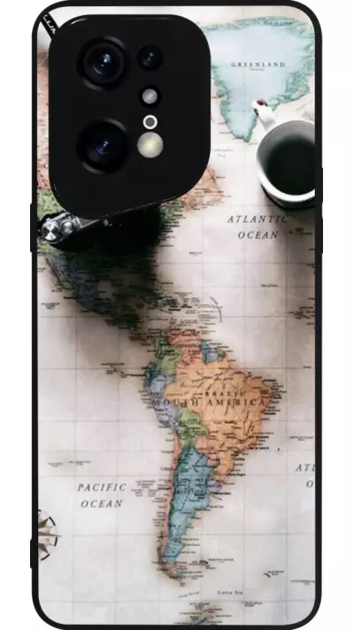 Coque OPPO Find X5 Pro - Silicone rigide noir Travel 01