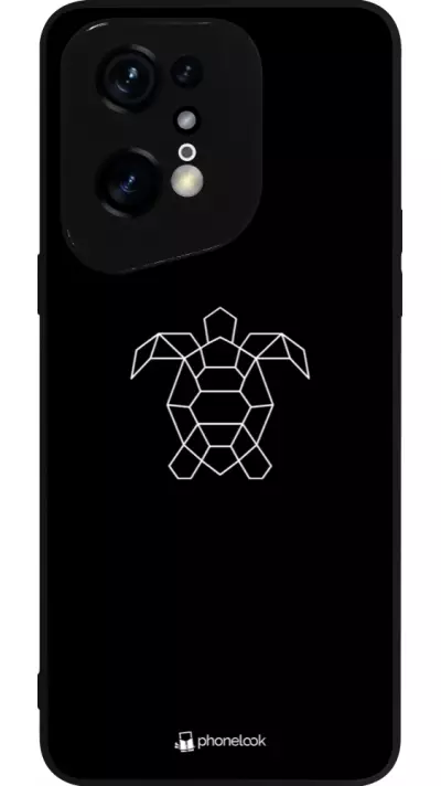Coque OPPO Find X5 Pro - Silicone rigide noir Turtles lines on black