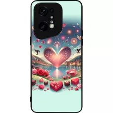 Coque OPPO Find X5 Pro - Silicone rigide noir Valentine 2025 Chic