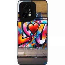Coque OPPO Find X5 Pro - Silicone rigide noir Valentine 2025 Love U Tag