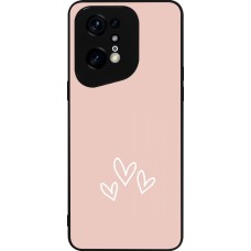 OPPO Find X5 Pro Case Hülle - Silikon schwarz Valentine 2023 three minimalist hearts