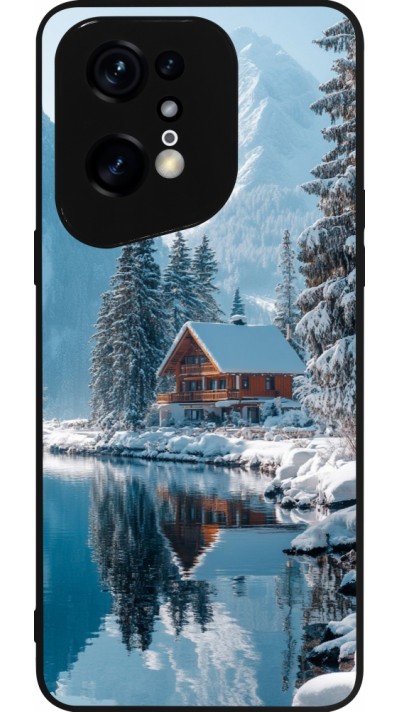 OPPO Find X5 Pro Case Hülle - Silikon schwarz Winter 25 Winter house forest day