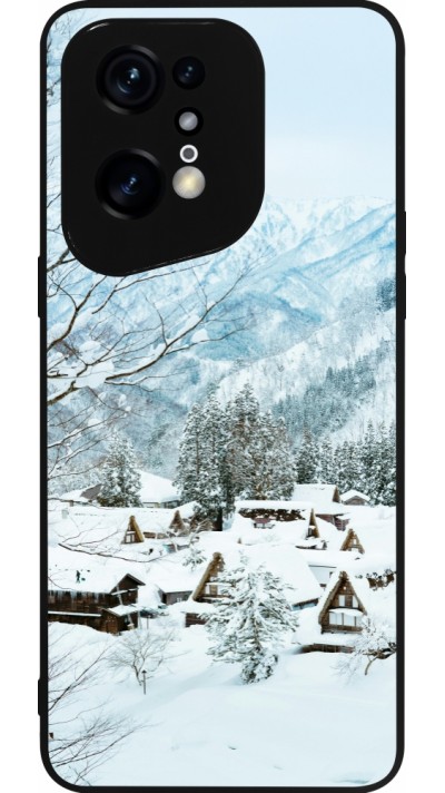 OPPO Find X5 Pro Case Hülle - Silikon schwarz Winter 25 Winter snowy landscape
