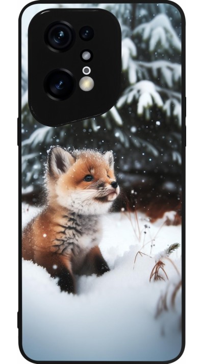 OPPO Find X5 Pro Case Hülle - Silikon schwarz Weihnachten 2023 Fuechslein Tanne OPPO Find X5 Pro Case Hülle - Silikon schwarz Weihnachten 2023 Fuechslein Tanne