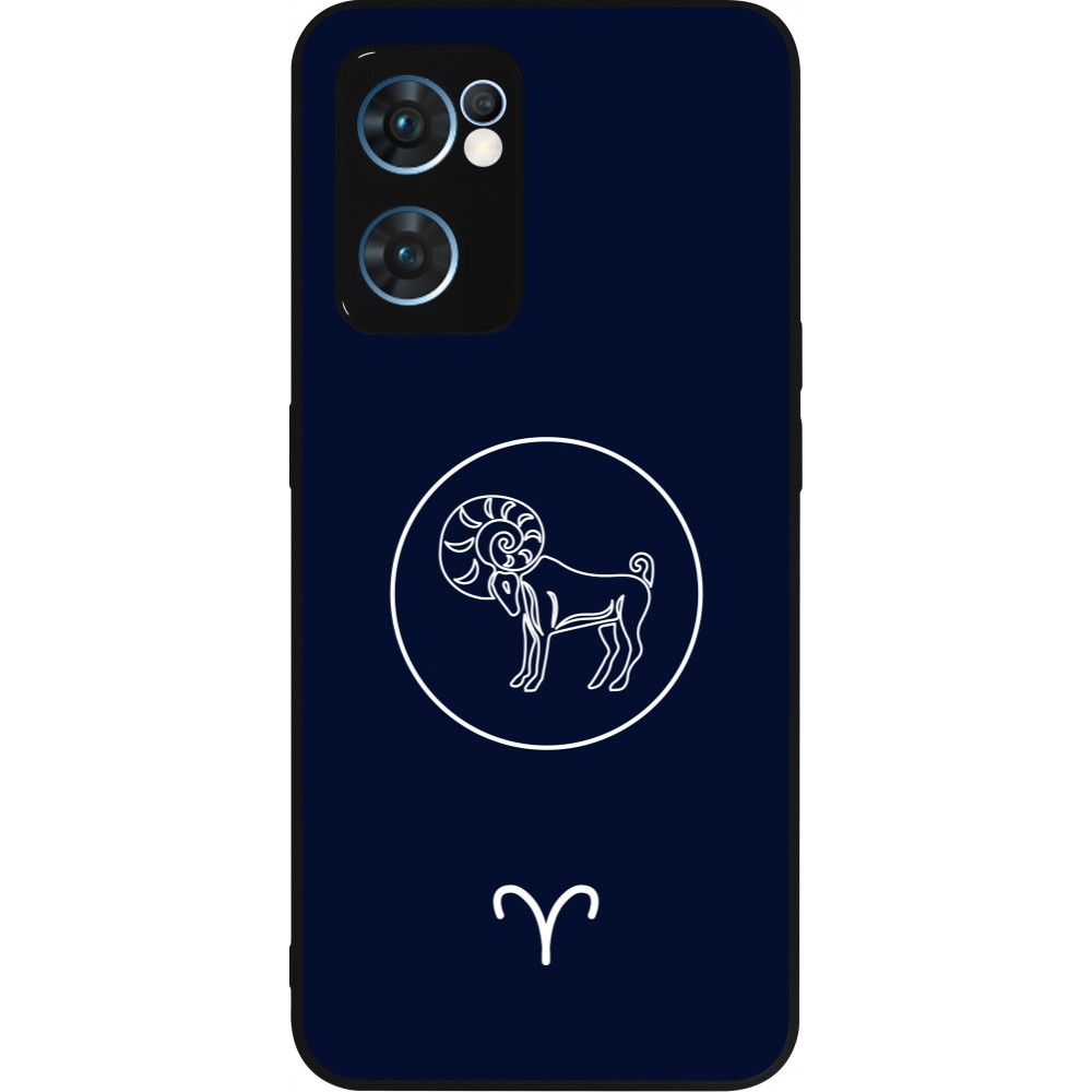 OPPO Reno7 5G Case Hülle - Silikon schwarz Astrologie Widder