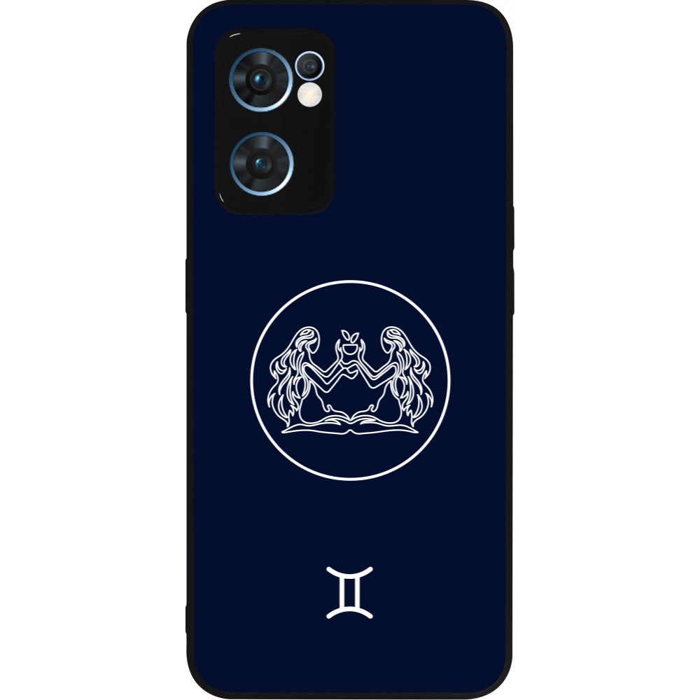 OPPO Reno7 5G Case Hülle - Silikon schwarz Astrologie Zwillinge