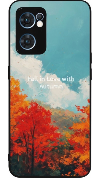 Coque OPPO Reno7 5G - Silicone rigide noir Autumn 25 Fall in love