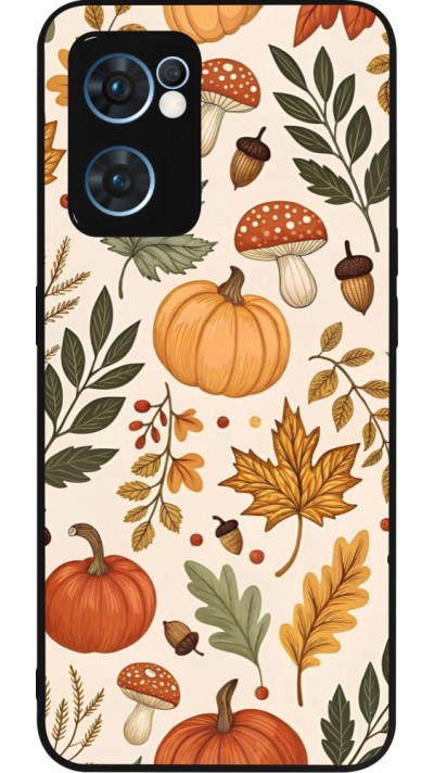 Coque OPPO Reno7 5G - Silicone rigide noir Autumn 25 Autumn pattern