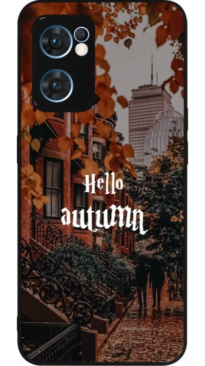 Coque OPPO Reno7 5G - Silicone rigide noir Autumn 25 Hello autumn