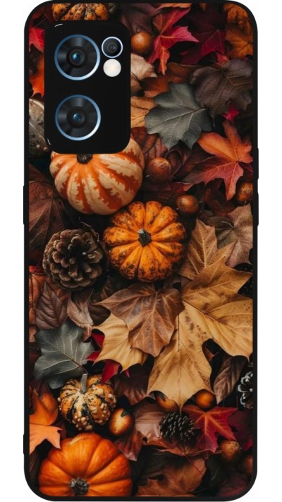 Coque OPPO Reno7 5G - Silicone rigide noir Autumn 25 Pumpkin