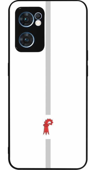 Coque OPPO Reno7 5G - Silicone rigide noir Canton BL blanc