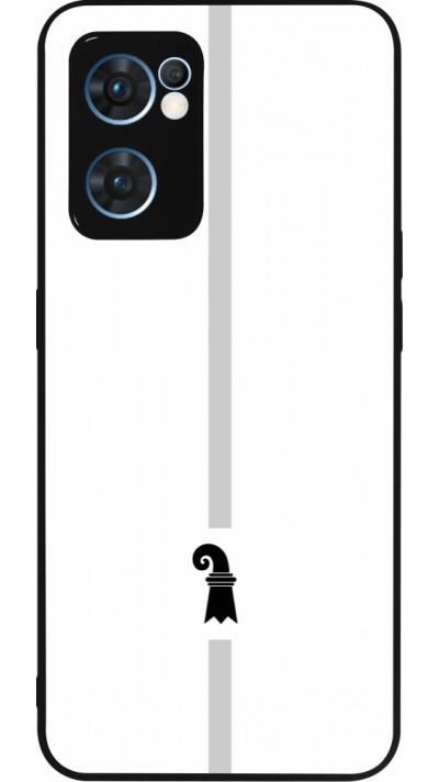 Coque OPPO Reno7 5G - Silicone rigide noir Canton BS blanc