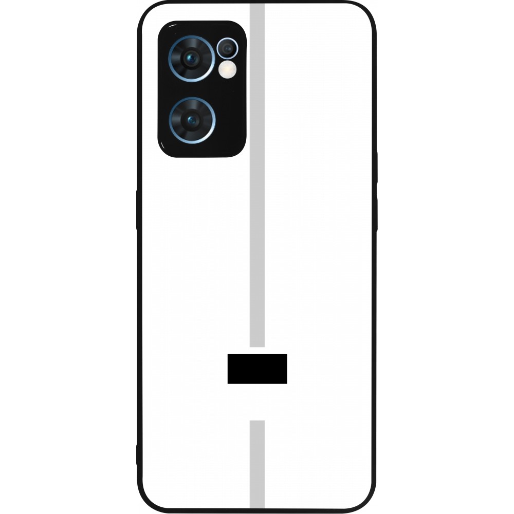 Coque OPPO Reno7 5G - Silicone rigide noir Canton FR blanc
