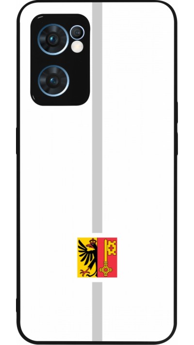 Coque OPPO Reno7 5G - Silicone rigide noir Canton GE blanc