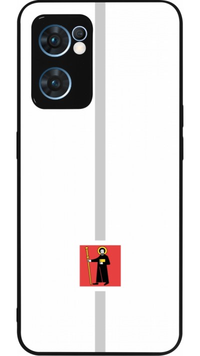 Coque OPPO Reno7 5G - Silicone rigide noir Canton GL blanc