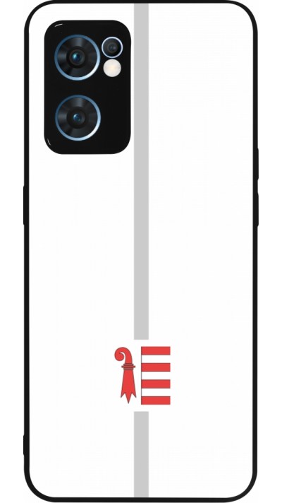 Coque OPPO Reno7 5G - Silicone rigide noir Canton JU blanc