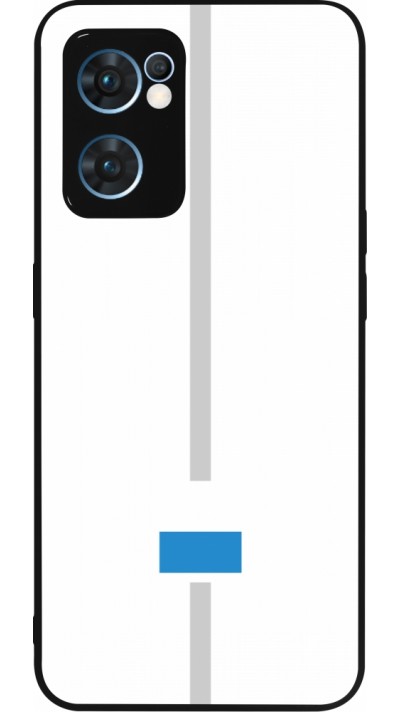 Coque OPPO Reno7 5G - Silicone rigide noir Canton LU blanc