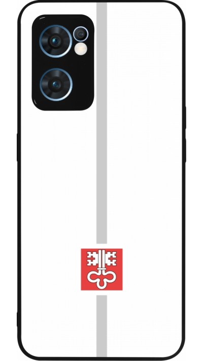 Coque OPPO Reno7 5G - Silicone rigide noir Canton NW blanc