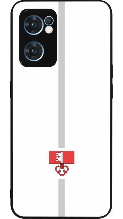 Coque OPPO Reno7 5G - Silicone rigide noir Canton OW blanc