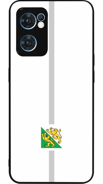 Coque OPPO Reno7 5G - Silicone rigide noir Canton TG blanc