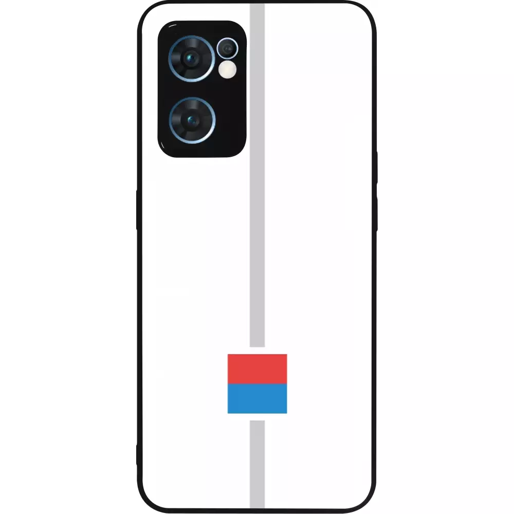 Coque OPPO Reno7 5G - Silicone rigide noir Canton TI blanc