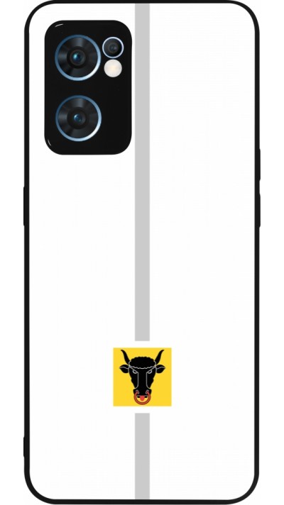 Coque OPPO Reno7 5G - Silicone rigide noir Canton UR blanc