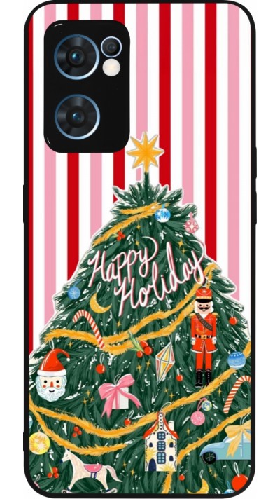 Coque OPPO Reno7 5G - Silicone rigide noir Christmas 25 Happy Holiday