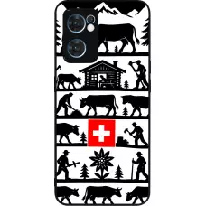 Coque OPPO Reno7 5G - Silicone rigide noir Poya Suisse 1