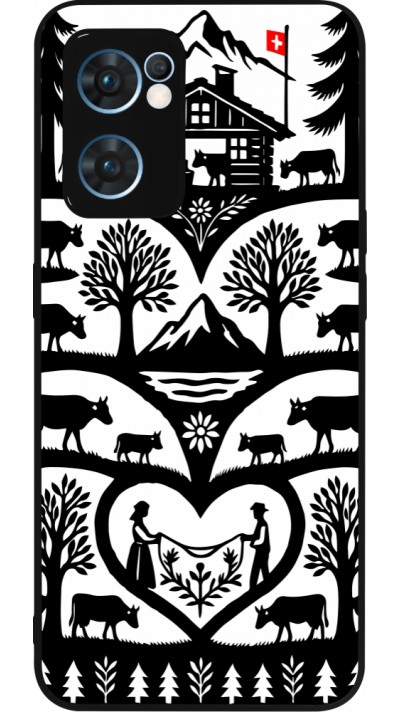 Coque OPPO Reno7 5G - Silicone rigide noir Poya Suisse 2